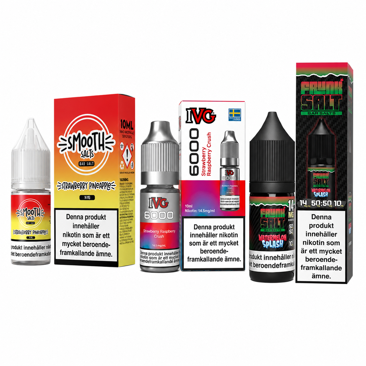 Mix 13 – Smooth Strawberry Pineapple, IVG 6000 Strawberry Raspberry Crush och Frunk Watermelon Splash