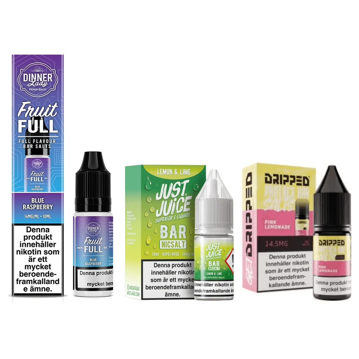 E-juice Mix 16 – Dinner Bar Salt, Just Juice Bar Salt och Panther Bar Salt
